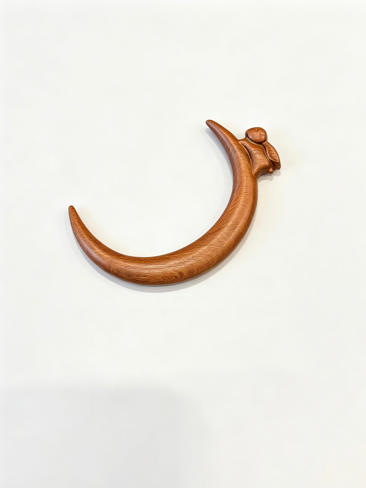 Crescent Moon Rabbit Sandalwood Hair Pin