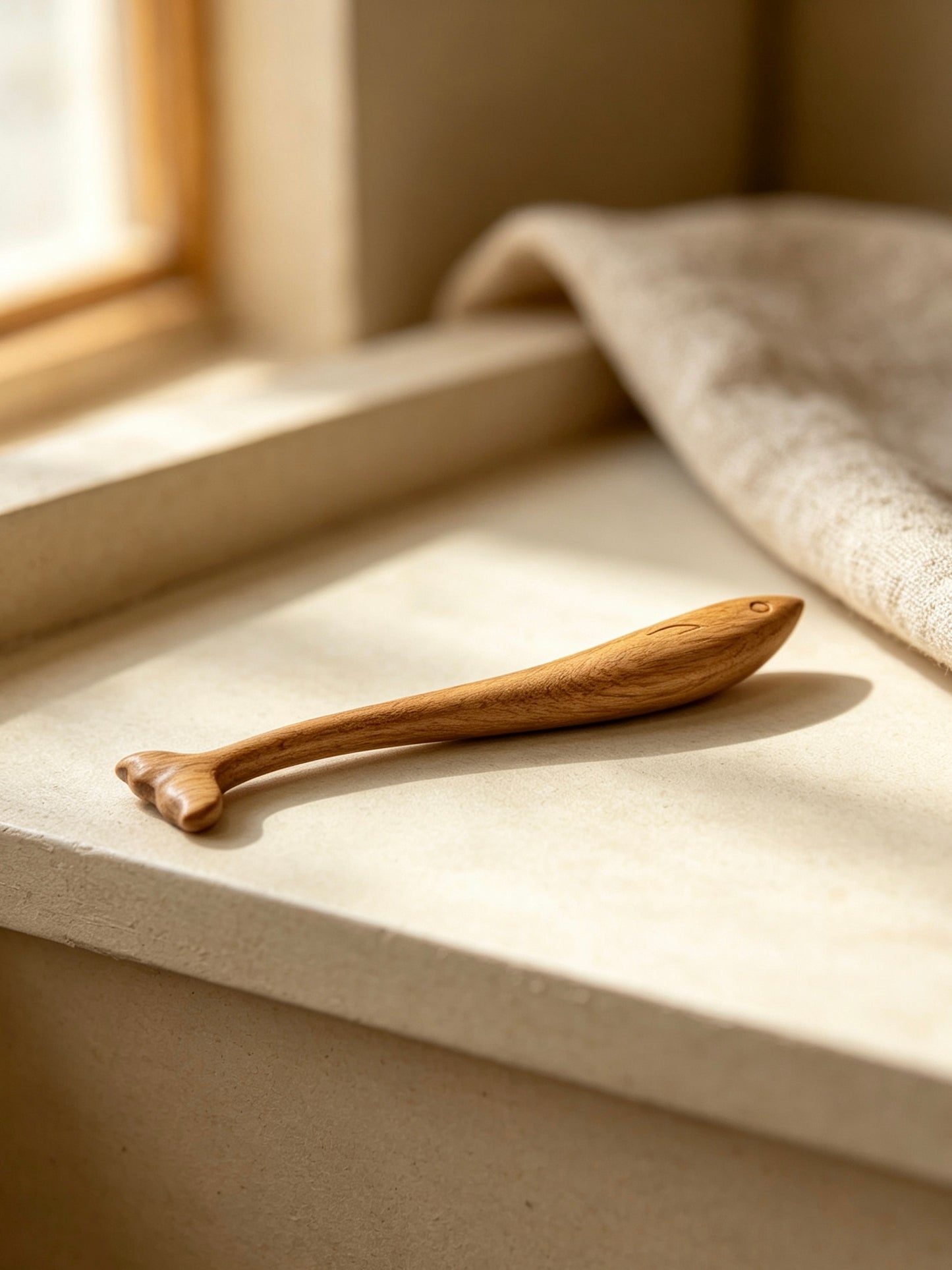 Dolphin Tail Sandalwood Hair Stick