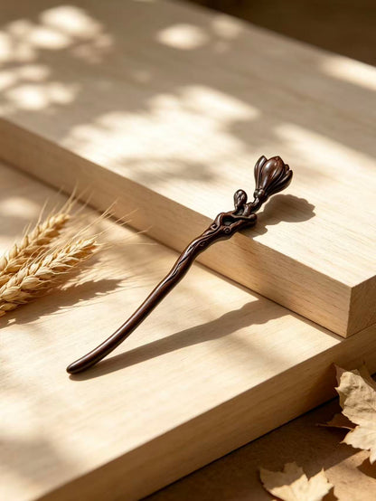 Floral Bud Sandalwood Hair Stick