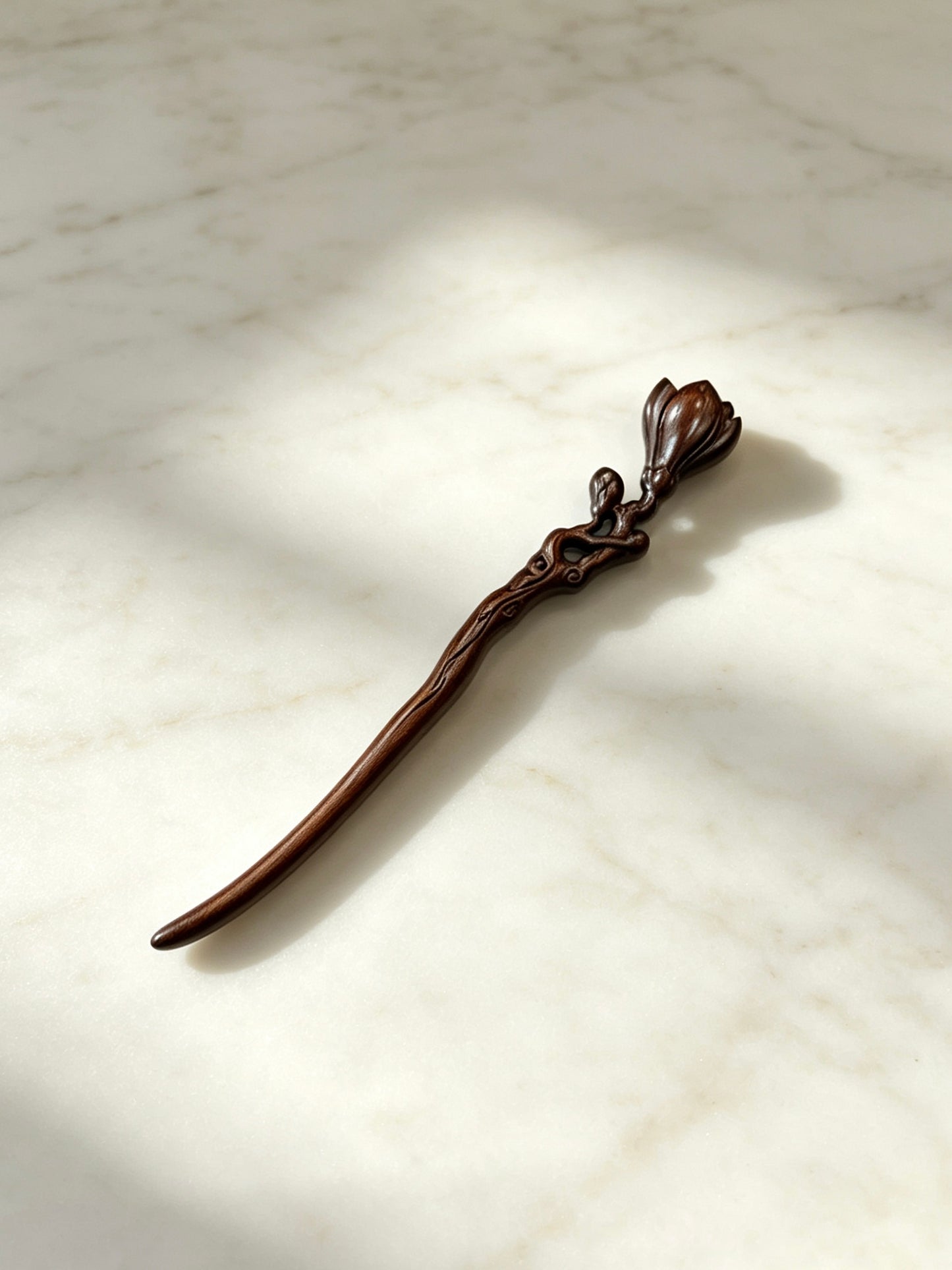 Floral Bud Sandalwood Hair Stick