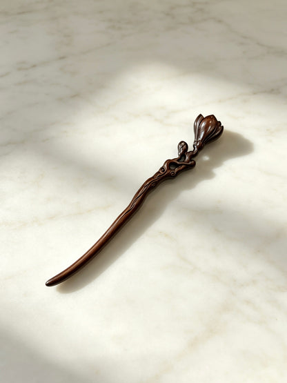 Floral Bud Sandalwood Hair Stick